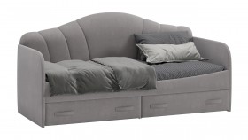 Кровать с мягкой спинкой и ящиками «Сабрина» 900 Светло-серый в Ачинске - achinsk.katalogmebeli.com | фото