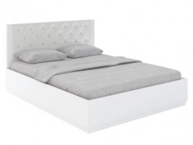 Кровать с ПМ М25 Спальня Тиффани (белый текстурный) в Ачинске - achinsk.katalogmebeli.com | фото