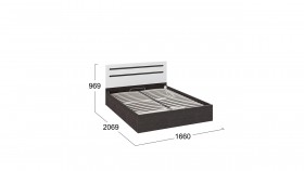 Кровать с подъемным механизмом «Фьюжн» Белый глянец/Венге Линум в Ачинске - achinsk.katalogmebeli.com | фото 3