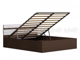 Кровать с подъемным механизмом Нэнси 1,4м (Венге/белый глянец) в Ачинске - achinsk.katalogmebeli.com | фото 1