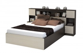 Кровать с прикроватным блоком КР 552 Спальня Basya (венге/белфорт) в Ачинске - achinsk.katalogmebeli.com | фото