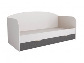 Кровать с ящиками ДКД 2000.1 Лавис (Белый софт/Графит софт/корпус Белый) в Ачинске - achinsk.katalogmebeli.com | фото