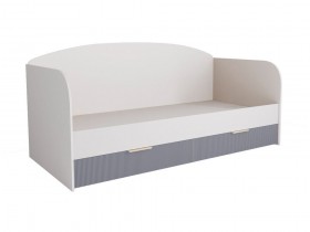 Кровать с ящиками ДКД 2000.1 Лавис (Белый софт/Серый Эмалит/корпус Белый) в Ачинске - achinsk.katalogmebeli.com | фото