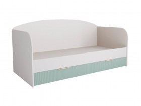 Кровать с ящиками ДКД 2000.1 Лавис (Белый софт/Зеленый софт/корпус Белый) в Ачинске - achinsk.katalogmebeli.com | фото