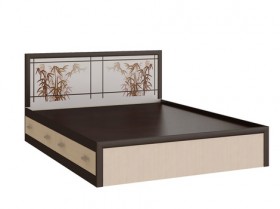 Кровать с ящиками 1,6м Мальта (Дуб венге/Дуб беленый) в Ачинске - achinsk.katalogmebeli.com | фото 1