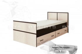 Кровать Сакура с настилом и ящиками 0,9 (Венге/Лоредо) в Ачинске - achinsk.katalogmebeli.com | фото 1