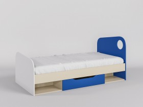 Кровать Скай 1950х950 (Синий/Белый/корпус Клен) в Ачинске - achinsk.katalogmebeli.com | фото