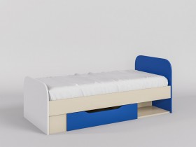 Кровать Скай люкс 1650х750 (Синий/Белый/корпус Клен) в Ачинске - achinsk.katalogmebeli.com | фото