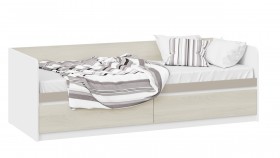 Кровать «Сканди» с 2 ящиками Дуб Гарден/Белый/Глиняный серый в Ачинске - achinsk.katalogmebeli.com | фото
