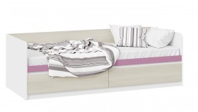 Кровать «Сканди» с 2 ящиками Дуб Гарден/Белый/Лиловый в Ачинске - achinsk.katalogmebeli.com | фото