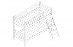 Кровать Соня вариант 12 низкая с наклонной лестницей Белый полупрозрачный в Ачинске - achinsk.katalogmebeli.com | фото 3