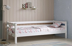 Кровать Соня Вариант 2 с задней защитой Белый полупрозрачный в Ачинске - achinsk.katalogmebeli.com | фото 1