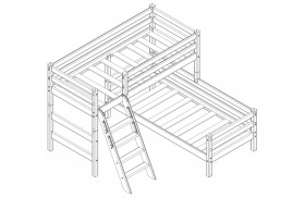 Кровать Соня вариант 8 угловая с наклонной лестницей Белый полупрозрачный в Ачинске - achinsk.katalogmebeli.com | фото 3