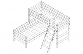 Кровать Соня вариант 8 угловая с наклонной лестницей Белый полупрозрачный в Ачинске - achinsk.katalogmebeli.com | фото 4