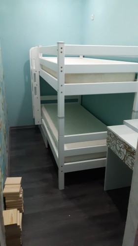 Кровать Соня вариант 9 двухъярусная с прямой лестницей Белый полупрозрачный в Ачинске - achinsk.katalogmebeli.com | фото 3