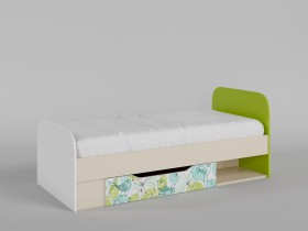 Кровать Твит 1650х750 (Белый/Зеленый/корпус Клен) в Ачинске - achinsk.katalogmebeli.com | фото