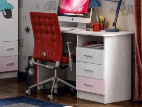 Стол письменный Fashion-1 Вега (Белый/Розовый) в Ачинске - achinsk.katalogmebeli.com | фото