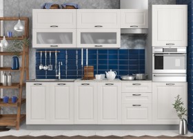Модульная кухня Капри 2,7 м (Липа белый/Серый) в Ачинске - achinsk.katalogmebeli.com | фото