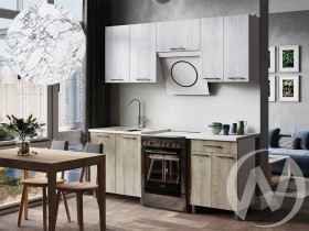 Кухня Ребекка 2.0м (корпус белый/белый, графит) 26мм мрамор итальянский в Ачинске - achinsk.katalogmebeli.com | фото 1