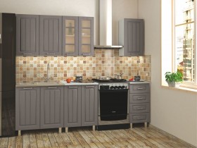 Кухонный гарнитур 1,8м Луксор высокие модули (Клен серый/корпус белый) в Ачинске - achinsk.katalogmebeli.com | фото