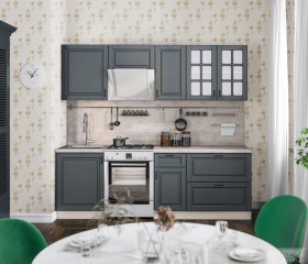 Кухня Регина 24 2,4 м (Серый матовый/Белый) в Ачинске - achinsk.katalogmebeli.com | фото