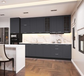 Кухонный гарнитур 1,8м Луксор высокие модули (Клен серый/корпус венге) в Ачинске - achinsk.katalogmebeli.com | фото