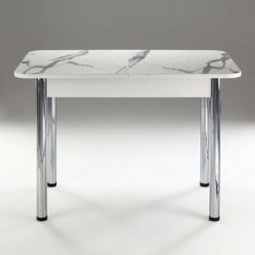 Кухонный стол 1100*700/400 ф 2 Пластик, мрамор белый в Ачинске - achinsk.katalogmebeli.com | фото
