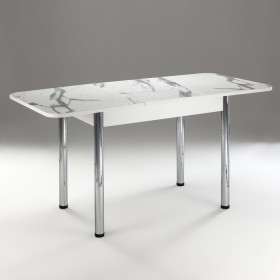 Кухонный стол 1100*700/400 ф 2 Пластик, мрамор белый в Ачинске - achinsk.katalogmebeli.com | фото 2
