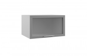 Квадро ГВПГС 800 шкаф верхний горизонтальный глубокий со стеклом высокий (Железо/корпус Серый) в Ачинске - achinsk.katalogmebeli.com | фото