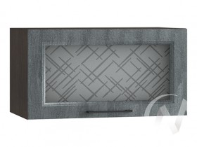 Либерти Шкаф верхний горизонтальный со стеклом ШВГС 609 (Холст грей/корпус венге) в Ачинске - achinsk.katalogmebeli.com | фото