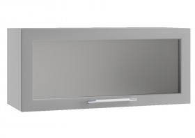 Лофт ПГС 800 шкаф верхний горизонтальный со стеклом Бетон светлый в Ачинске - achinsk.katalogmebeli.com | фото