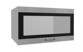 Лофт ВПГСФ 800 шкаф верхний горизонтальный со стеклом высокий с фотопечатью (Бетон светлый/корпус Серый) в Ачинске - achinsk.katalogmebeli.com | фото