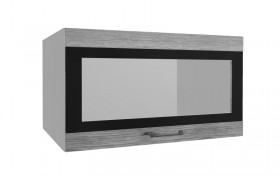 Лофт ВПГСФ 800 шкаф верхний горизонтальный со стеклом высокий с фотопечатью (Дуб майский/корпус Серый) в Ачинске - achinsk.katalogmebeli.com | фото