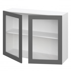 Лондон ШВС 1000 Шкаф верхний со стеклом (Дуб белый/корпус Белый) в Ачинске - achinsk.katalogmebeli.com | фото