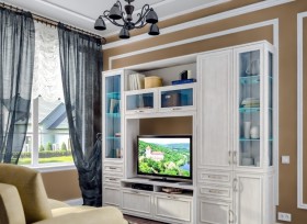 Модульная гостиная Флоренция (Дуб Сонома белый) в Ачинске - achinsk.katalogmebeli.com | фото