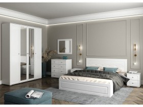 Модульная спальня Барселона (Белый/Белый глянец) в Ачинске - achinsk.katalogmebeli.com | фото 1