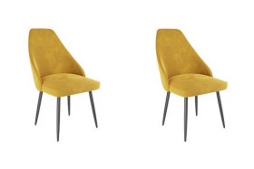 Набор стульев Милан 2 шт (желтый велюр/черный) в Ачинске - achinsk.katalogmebeli.com | фото