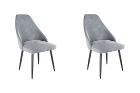 Набор стульев Милан 2 шт (серый велюр/черный) в Ачинске - achinsk.katalogmebeli.com | фото
