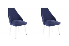 Набор стульев Милан 2 шт (синий велюр/белый) в Ачинске - achinsk.katalogmebeli.com | фото