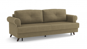 Оливер / диван - кровать 3-х местн. (еврокнижка) (велюр велутто коричневый 23 в Ачинске - achinsk.katalogmebeli.com | фото 1