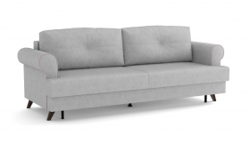 Оливер / диван - кровать 3-х местн. (еврокнижка) (велюр велутто серебряный 52 в Ачинске - achinsk.katalogmebeli.com | фото