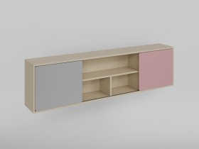 Полка между шкафами 1660 Грэйси (Розовый/Серый/корпус Клен) в Ачинске - achinsk.katalogmebeli.com | фото