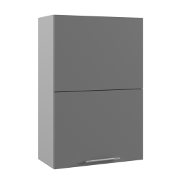 Ройс ВПГПМ 600 Шкаф верхний высокий Blum Aventos HF (Белый софт/корпус Серый) в Ачинске - achinsk.katalogmebeli.com | фото