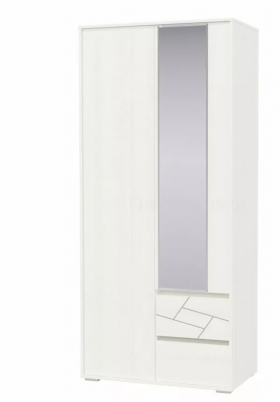 Шкаф 2-х дверный с ящиками Аделина 1000 Рамух белый в Ачинске - achinsk.katalogmebeli.com | фото 1