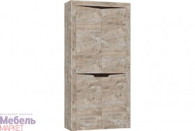 Шкаф 2-х створчатый комбинированный Хилтон (Дуб юкон/Гранж) в Ачинске - achinsk.katalogmebeli.com | фото