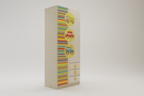 Шкаф 2-х створчатый с ящиками Клаксон (Бежевый/корпус Клен) в Ачинске - achinsk.katalogmebeli.com | фото