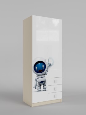Шкаф 2-х створчатый с ящиками Санни (Белый/корпус Клен) в Ачинске - achinsk.katalogmebeli.com | фото