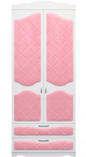 Шкаф 2-х створчатый с ящиками серии Иллюзия 36 Светло-розовый в Ачинске - achinsk.katalogmebeli.com | фото