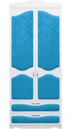 Шкаф 2-х створчатый с ящиками серии Иллюзия 84 Ярко-голубой в Ачинске - achinsk.katalogmebeli.com | фото