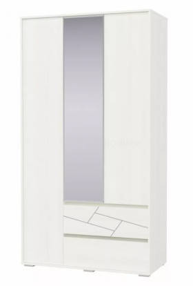 Шкаф 3-х дверный с ящиками Аделина 1200 Рамух белый в Ачинске - achinsk.katalogmebeli.com | фото 1